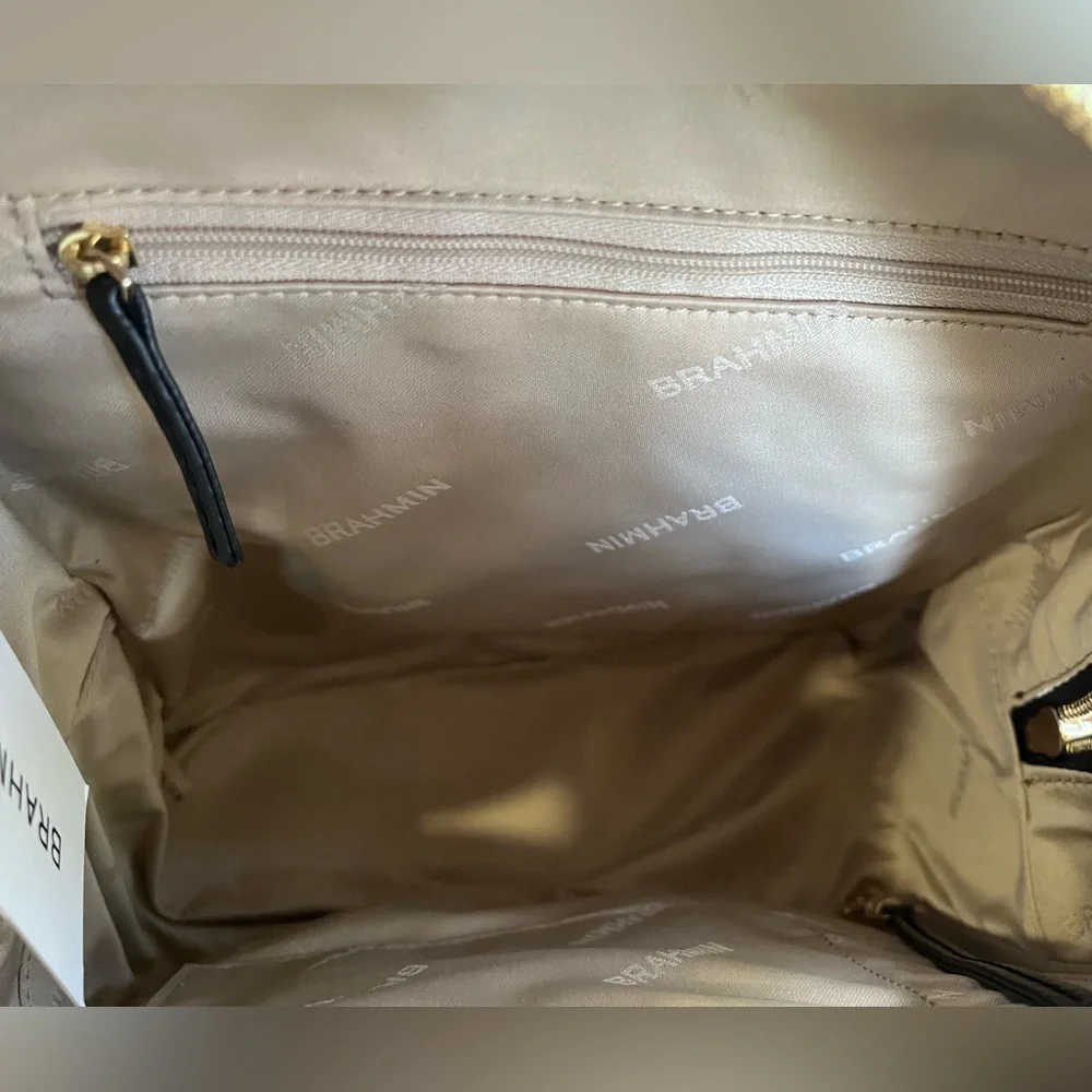 NWT Brahmin Chelcy in BLACK CAPTAIN Smooth Leather Backpack